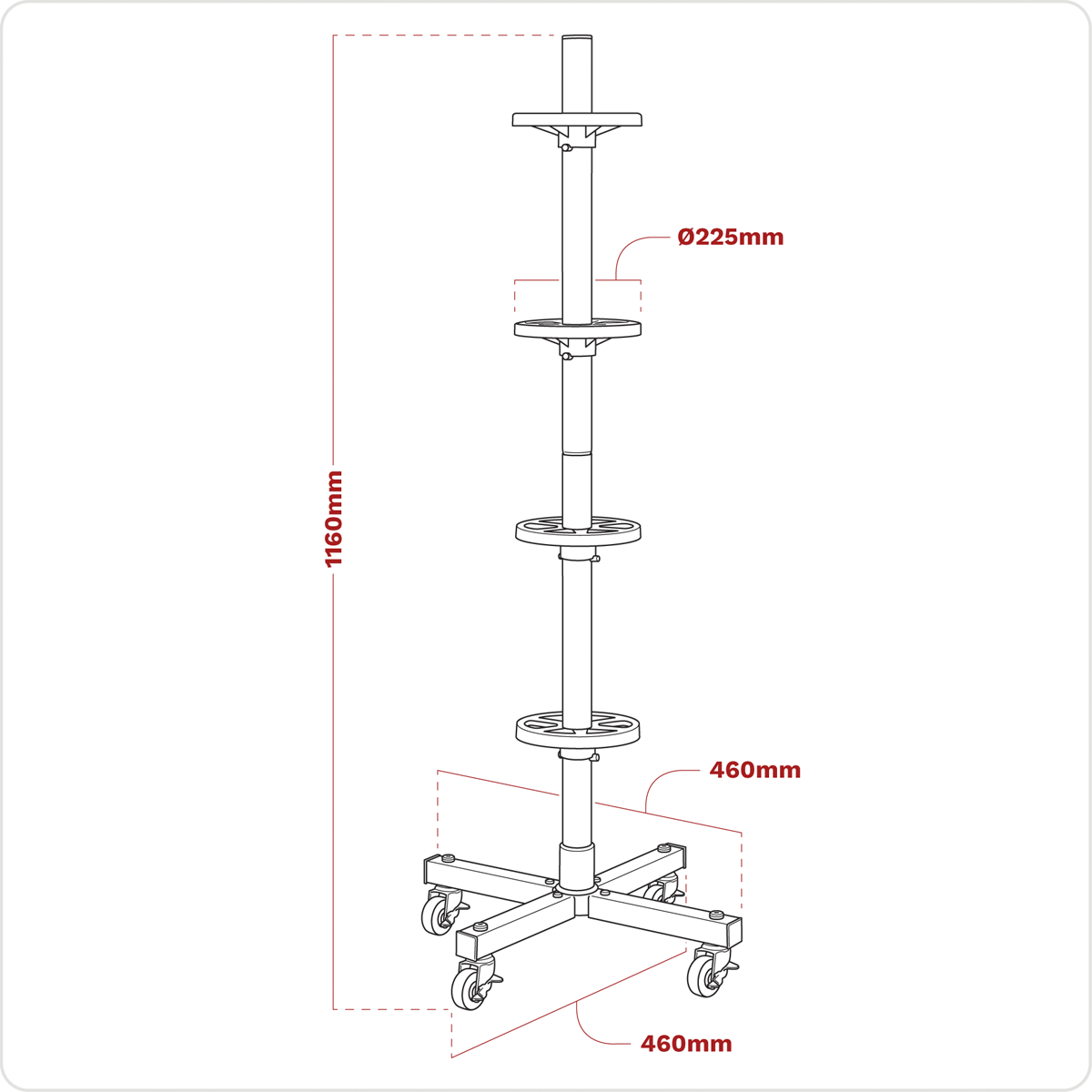 Wheel Storage Trolley 100kg Capacity