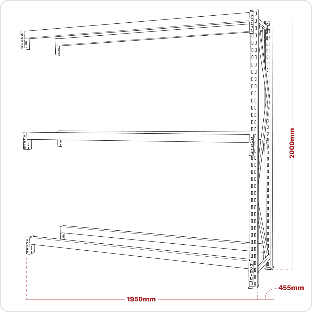 2-Level Tyre Rack Extension 200kg Capacity Per Level