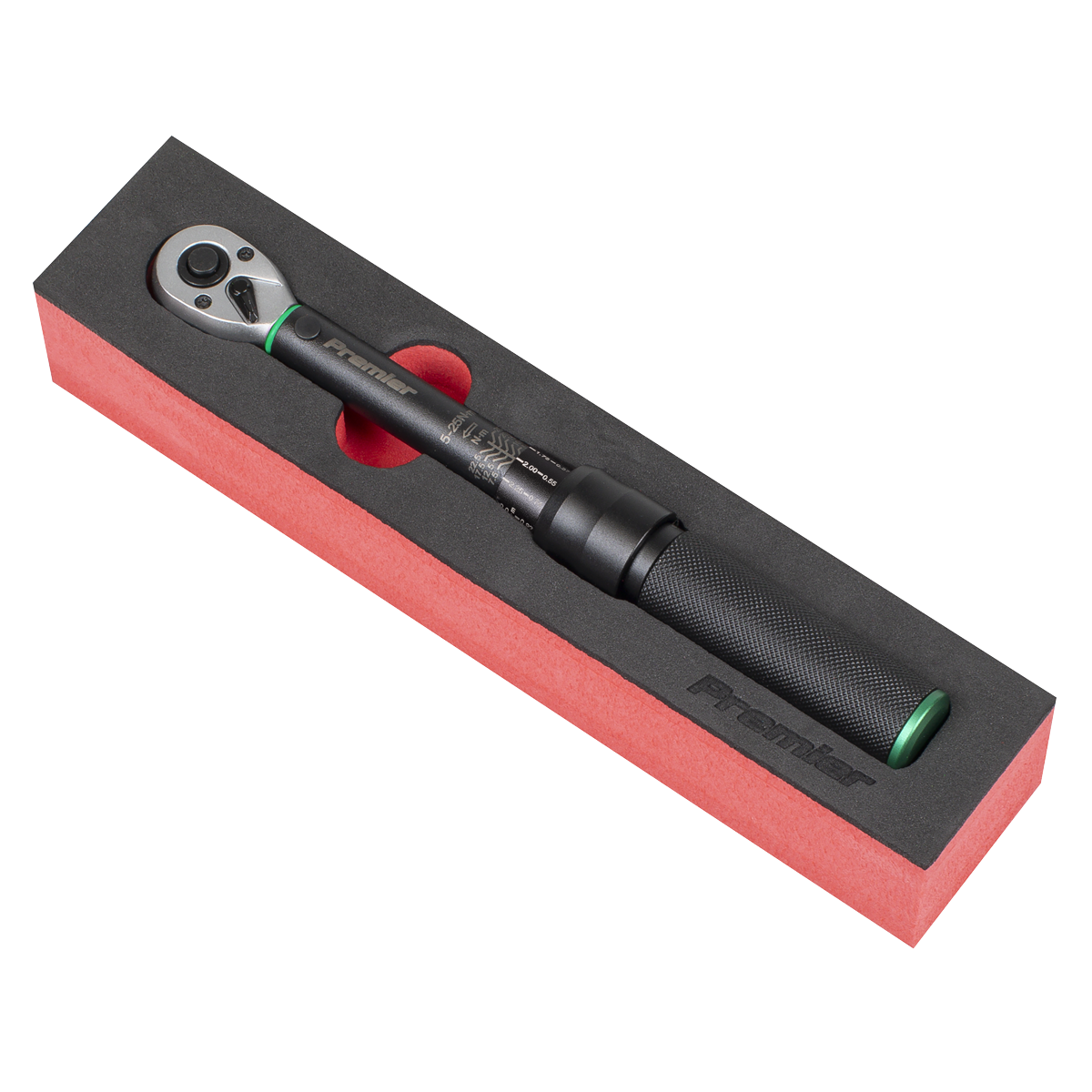 Torque Wrench Micrometer 1/4"Sq Drive Calibrated 5-25Nm - Premier Black