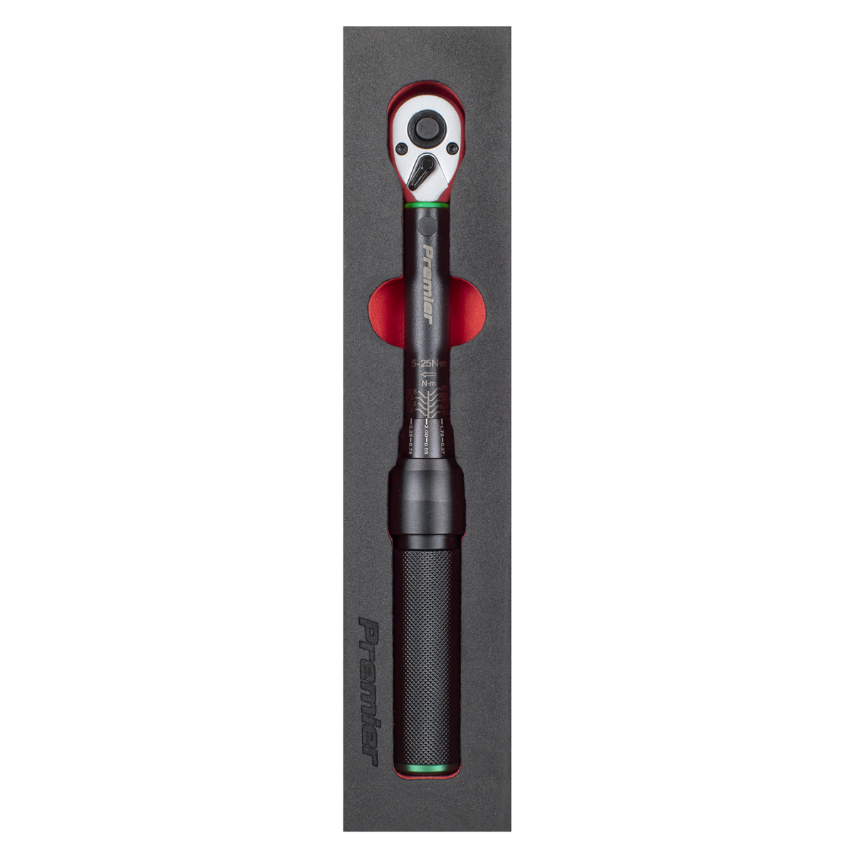 Torque Wrench Micrometer 1/4"Sq Drive Calibrated 5-25Nm - Premier Black