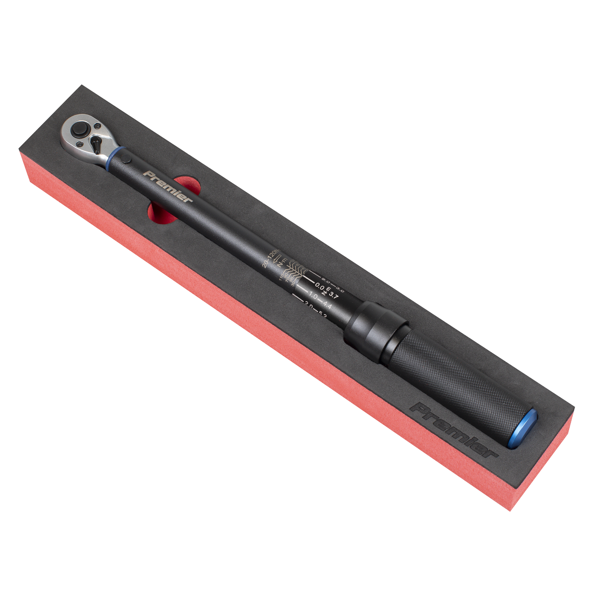 Torque Wrench Micrometer 3/8"Sq Drive Calibrated 20-120Nm - Premier Black