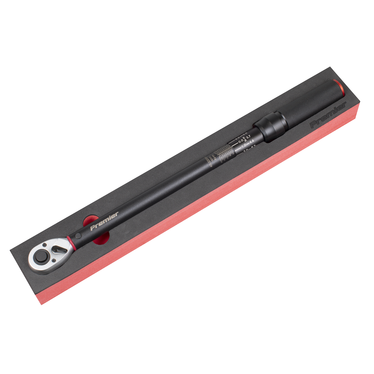 Torque Wrench Micrometer 1/2"Sq Drive Calibrated 40-220Nm - Premier Black