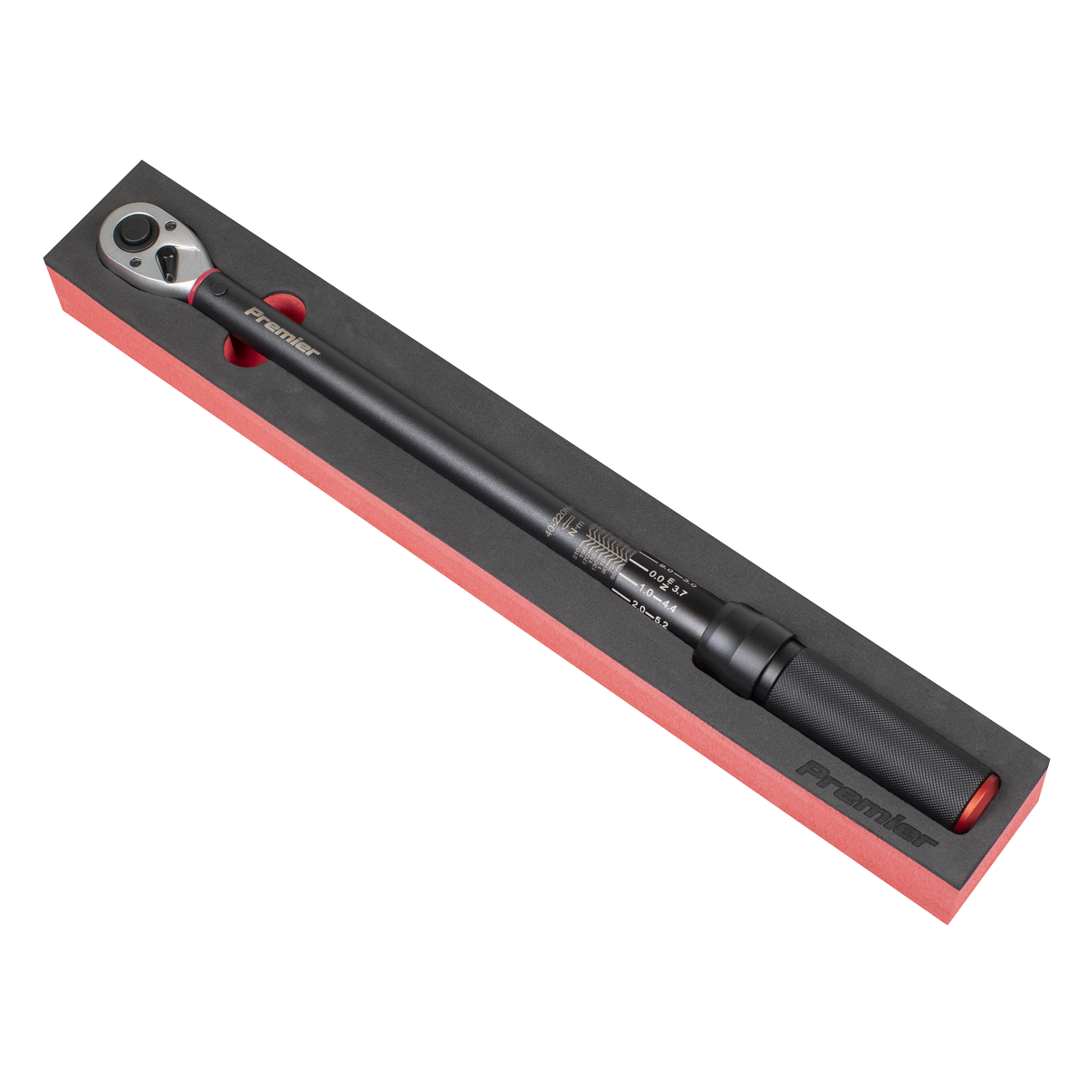 Torque Wrench Micrometer 1/2"Sq Drive Calibrated 40-220Nm - Premier Black