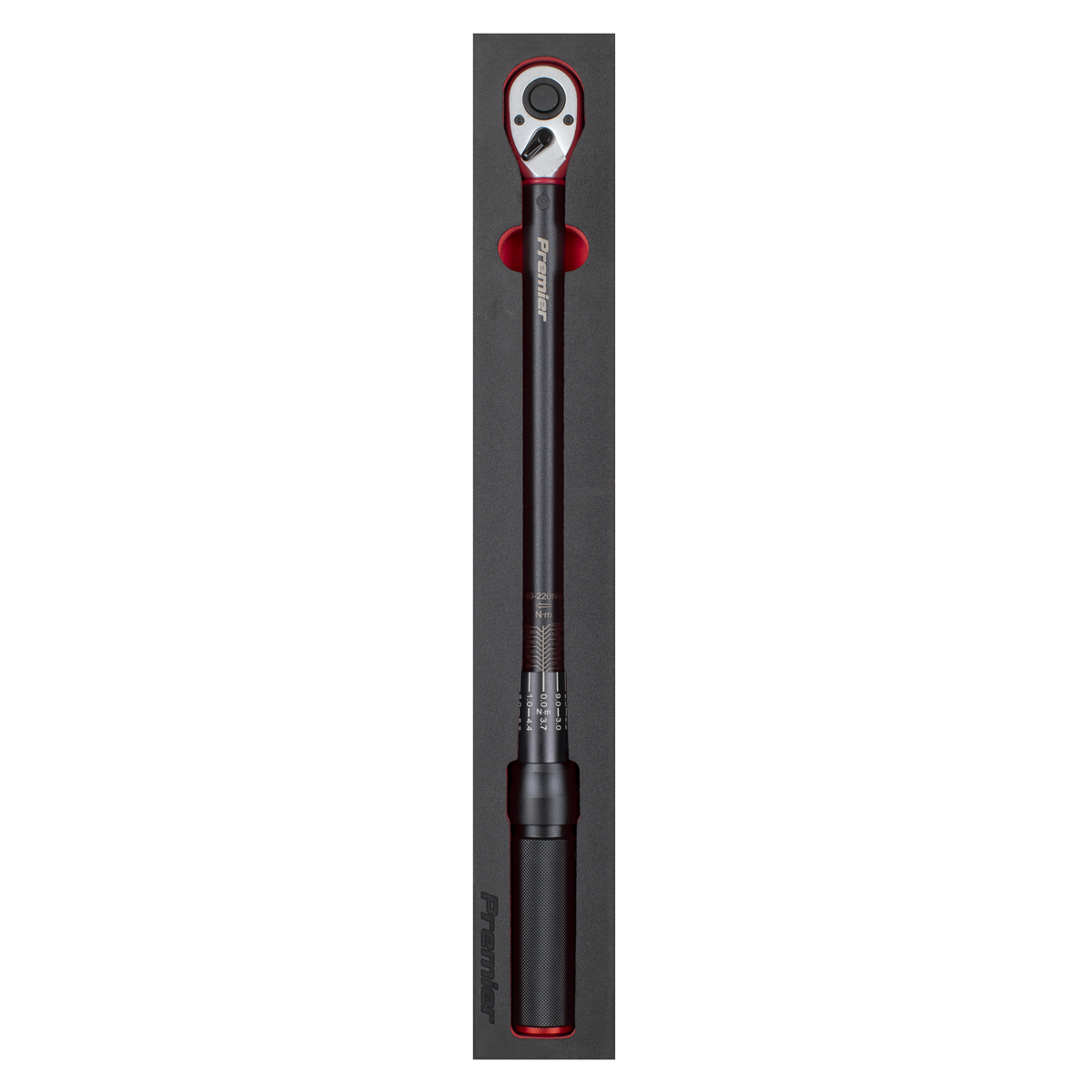 Torque Wrench Micrometer 1/2"Sq Drive Calibrated 40-220Nm - Premier Black