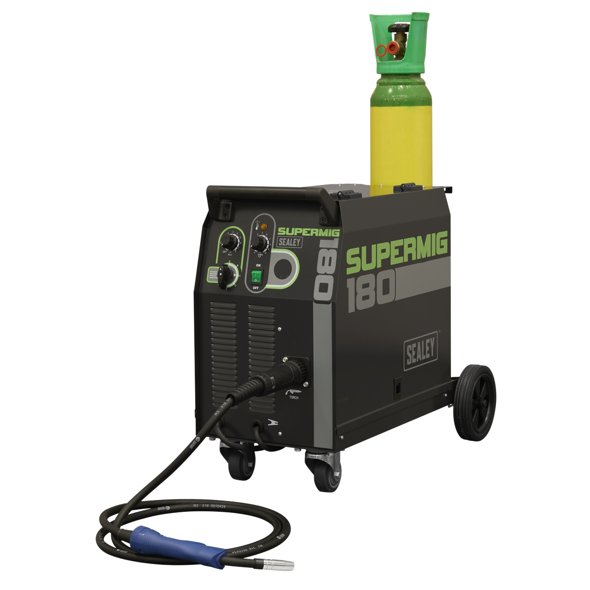 Professional Gas/Gasless MIG Welder with Binzel® Euro Torch 180A 230V