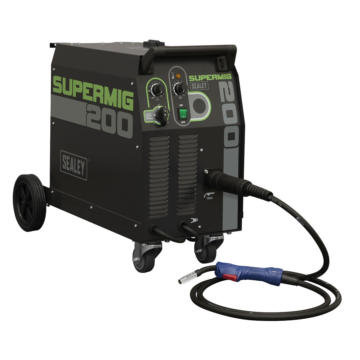 Professional Gas/Gasless MIG Welder with Binzel® Euro Torch 200A 230V