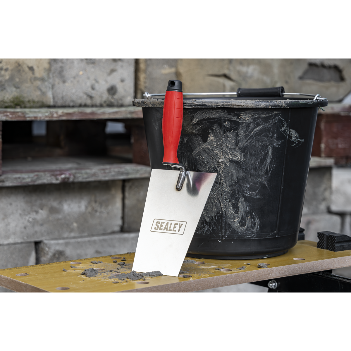 Stainless Steel Bucket Trowel with Rubber Handle 180mm