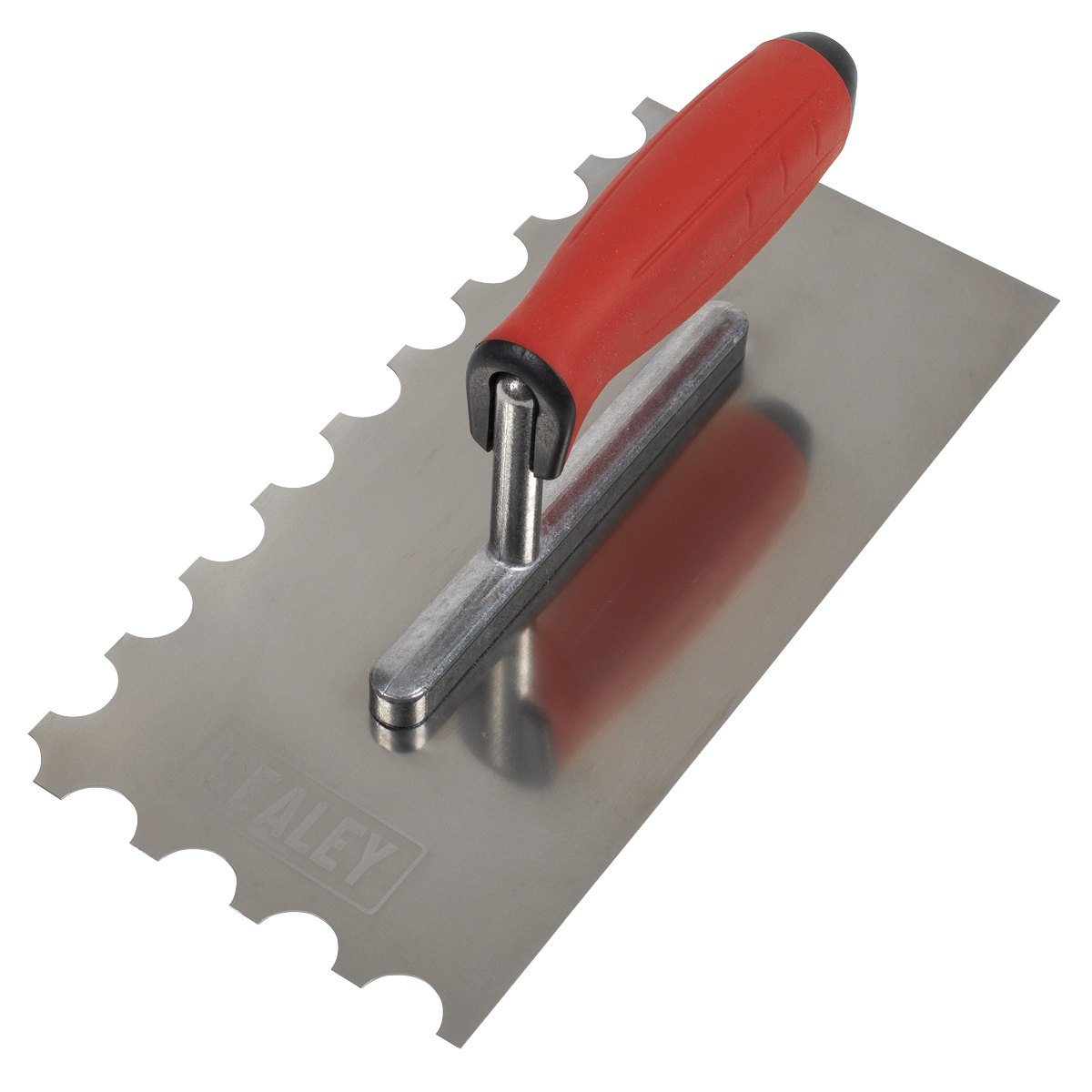 Stainless Steel Semicircle Tooth Trowel with Rubber Handle & Aluminium Foot 270mm