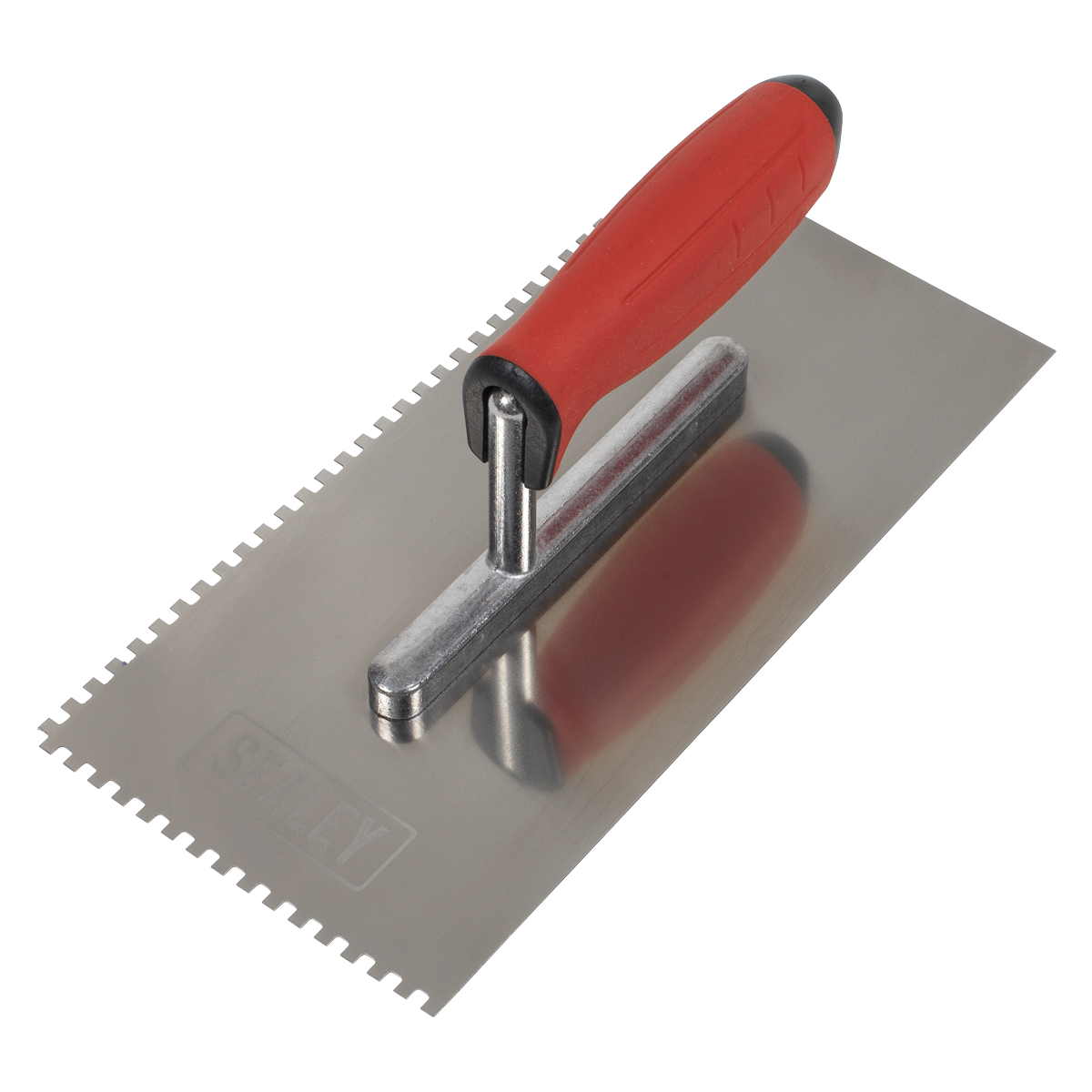 Stainless Steel 4mm Notched Trowel with Rubber Handle 270mm