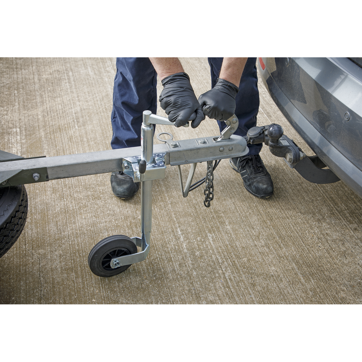 Jockey Wheel & Clamp 35mm - 150mm Solid Wheel