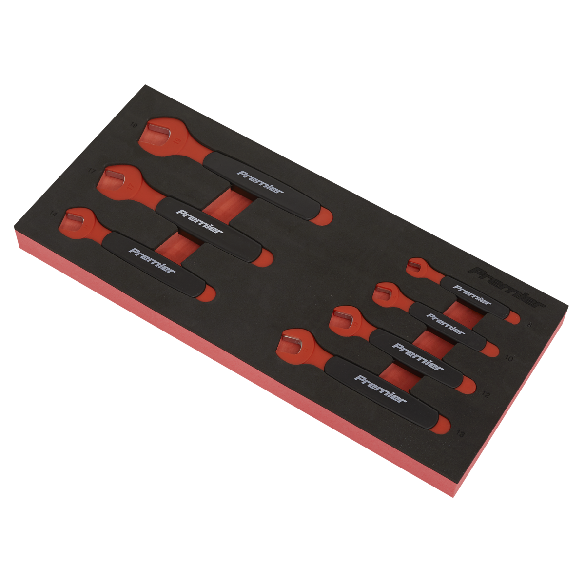 Premier Insulated Open-End Spanner Set with Tool Tray 7pc - VDE Approved