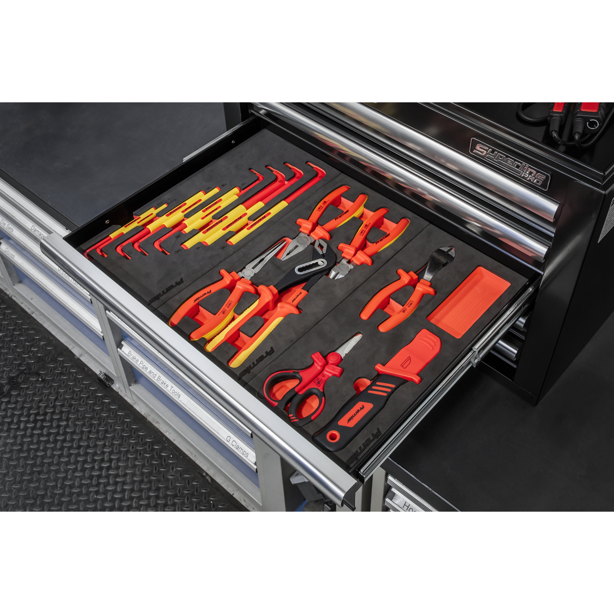 Insulated Tool Kit with 7 Drawer Rollcab 63pc