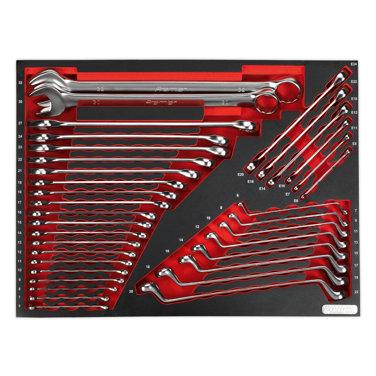 Premier Platinum Spanner Set with Tool Tray 35pc