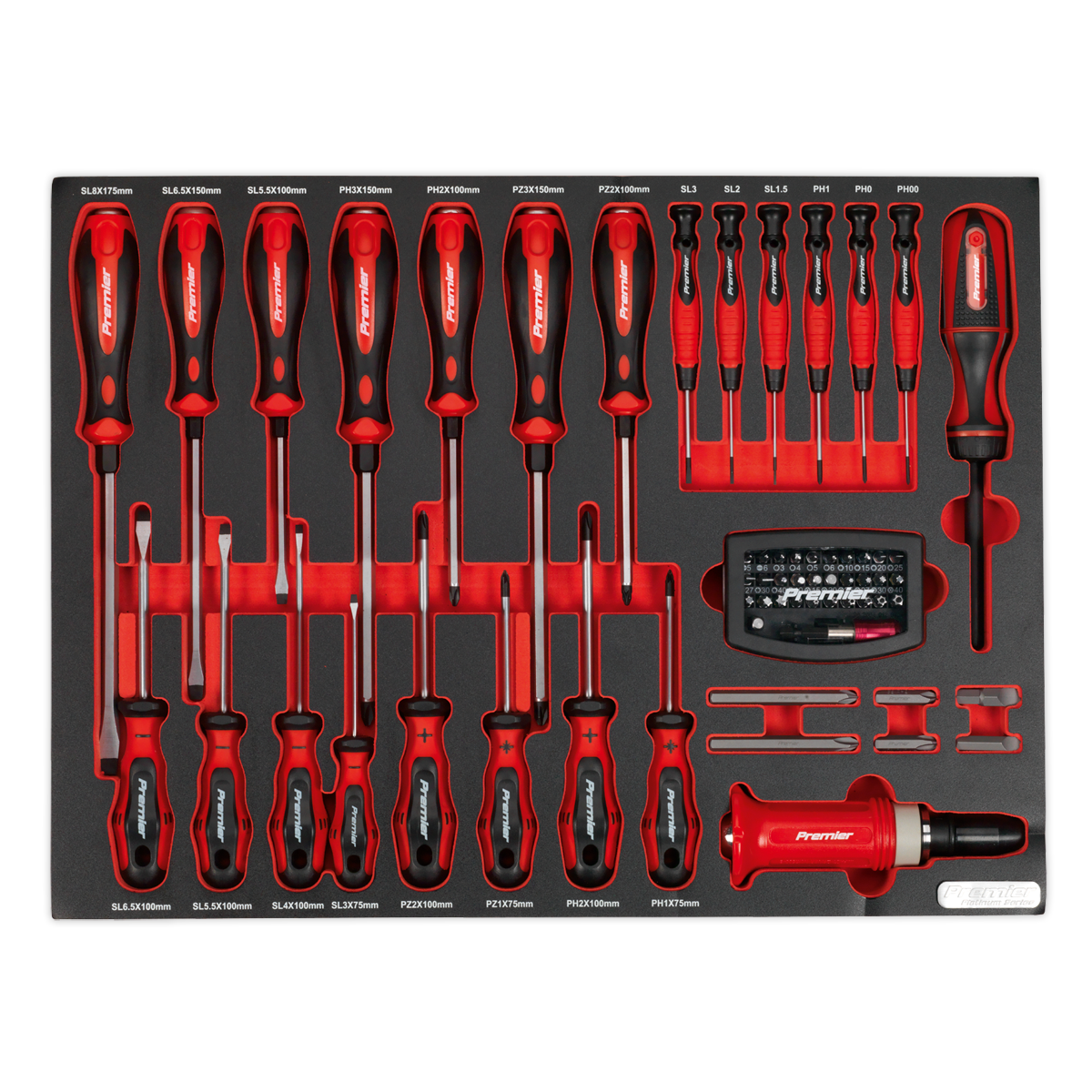 Premier Platinum Screwdriver Set with Tool Tray 72pc