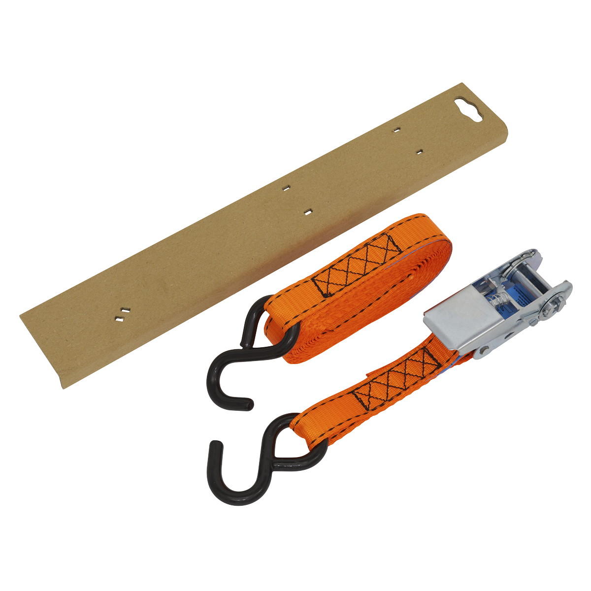 Ratchet Strap Polyester Webbing S-Hook with Corner Protector 25mm x 5m 600kg Breaking Strength