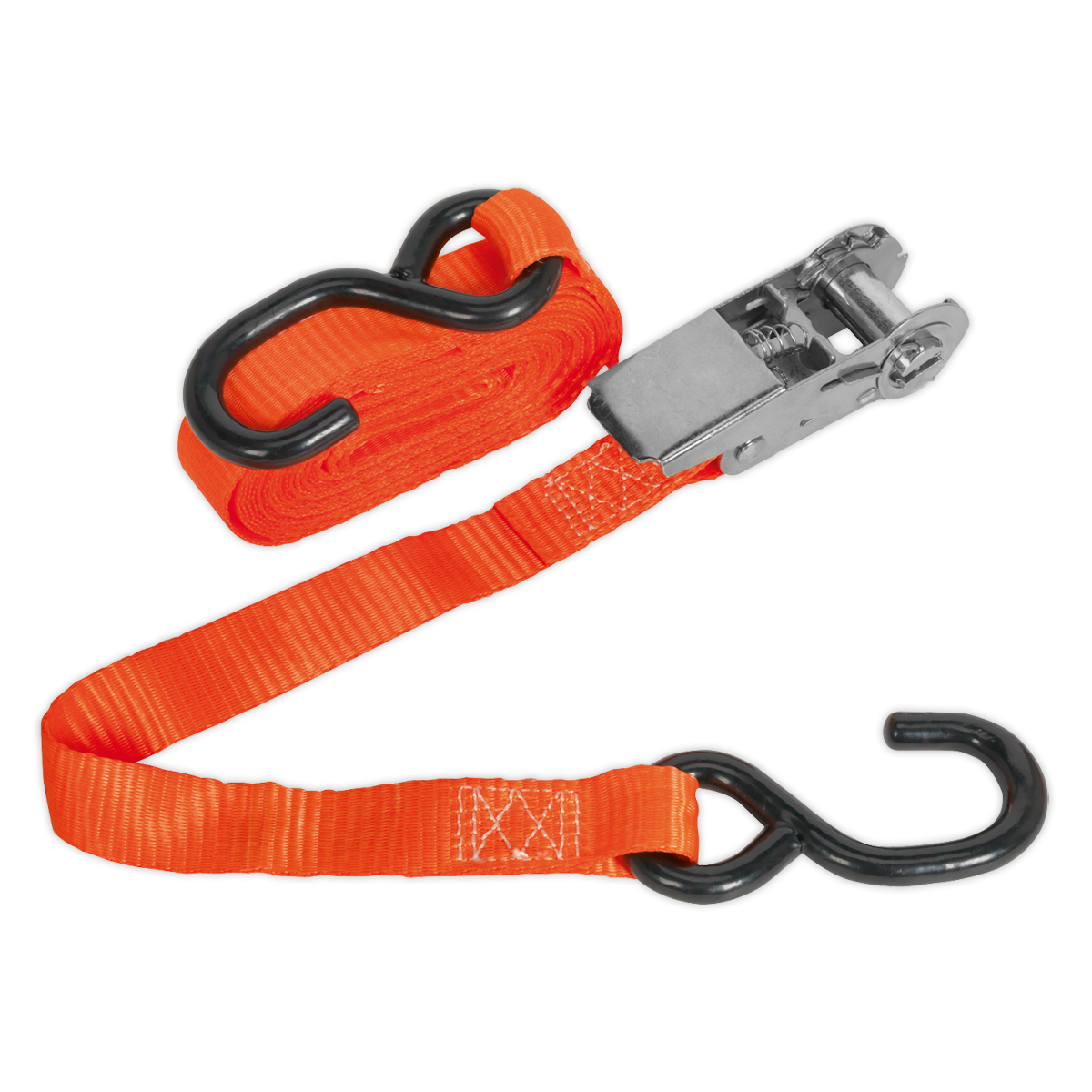 Ratchet Strap Polyester Webbing with S-Hook 25mm x 4.5m 800kg Breaking Strength