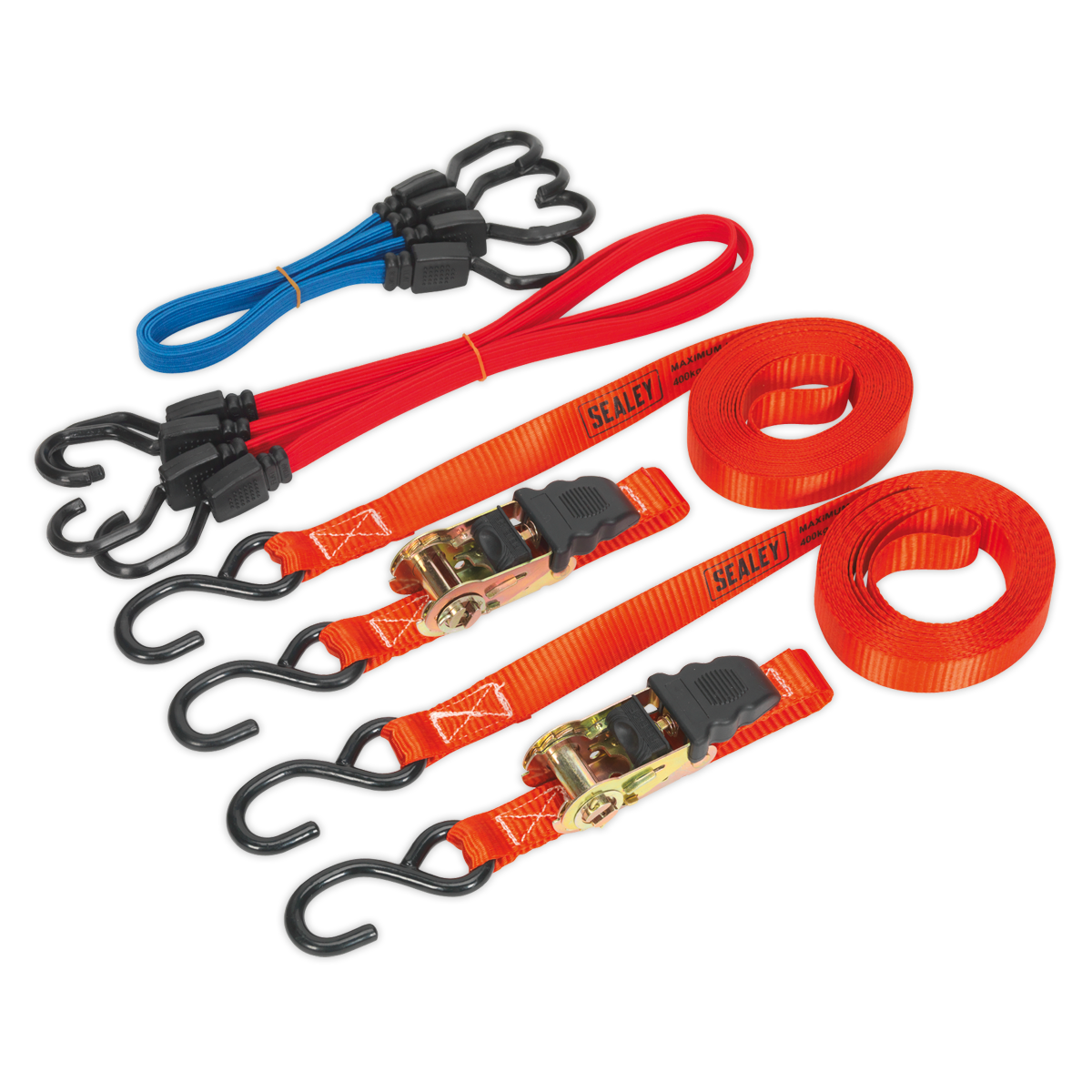 Ratchet Strap & Bungee Cord Set 6pc