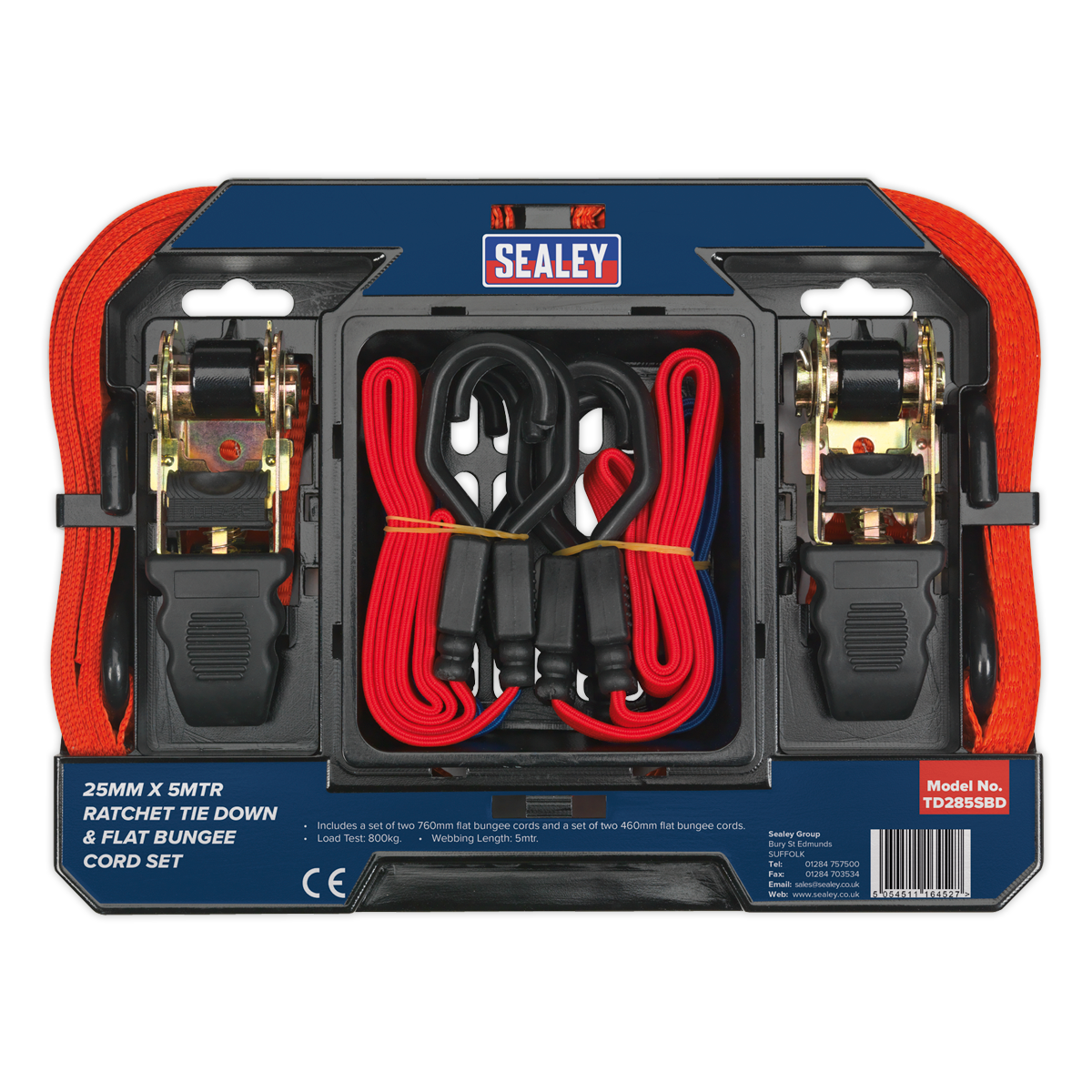 Ratchet Strap & Bungee Cord Set 6pc
