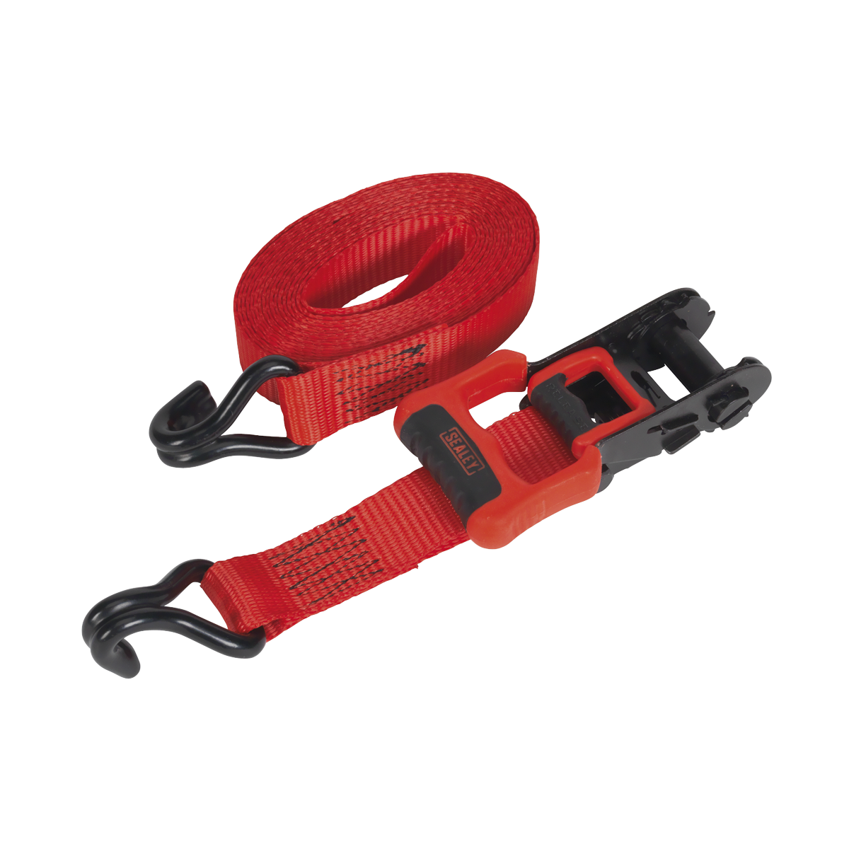 Ratchet Straps Polyester Webbing with J-Hooks 32mm x 4.9m 1200kg Breaking Strength - 2 Pairs