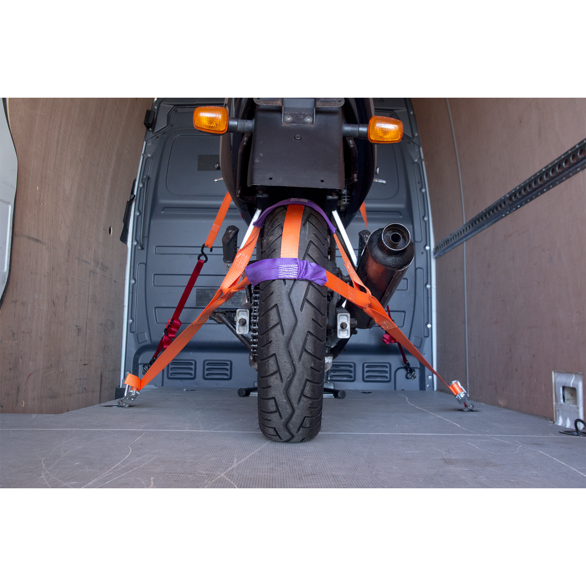 Motorcycle Rear Wheel Tie Down