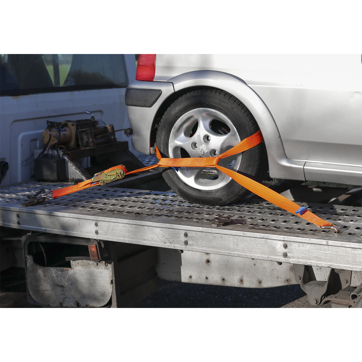 Alloy Wheel Car Transporter Ratchet Strap 50mm x 3m 5000kg Breaking Strength