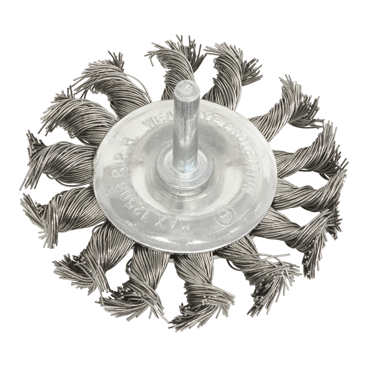 75mm Twist Knot Flat Wire Wheel with 6mm Shaft