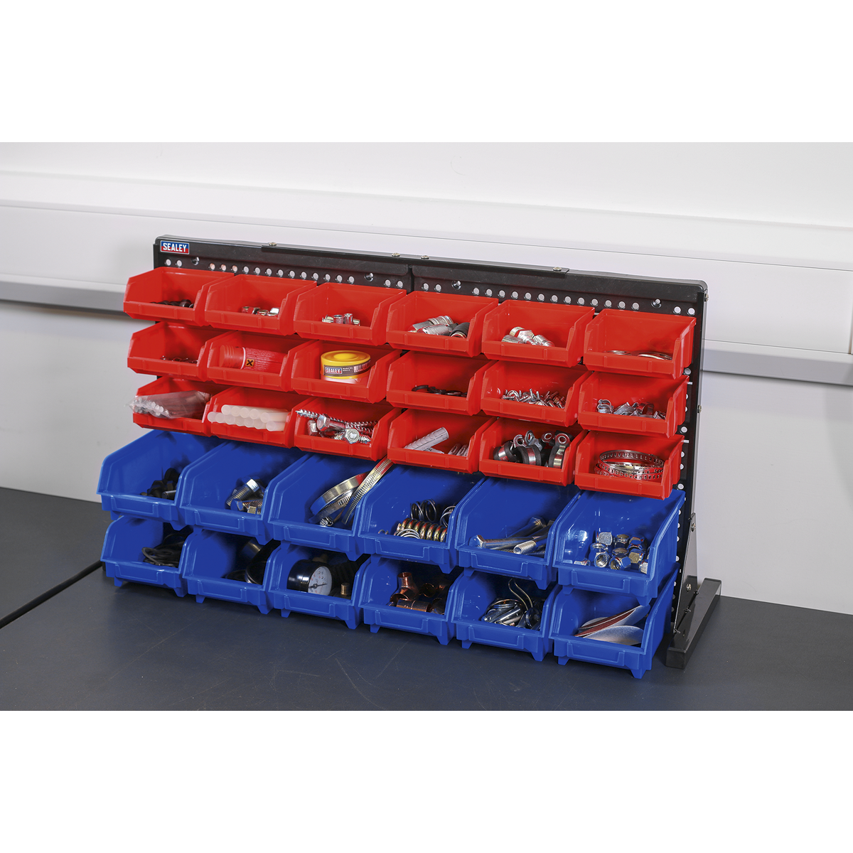 Bench Mounting Bin Storage System with 30 Bins