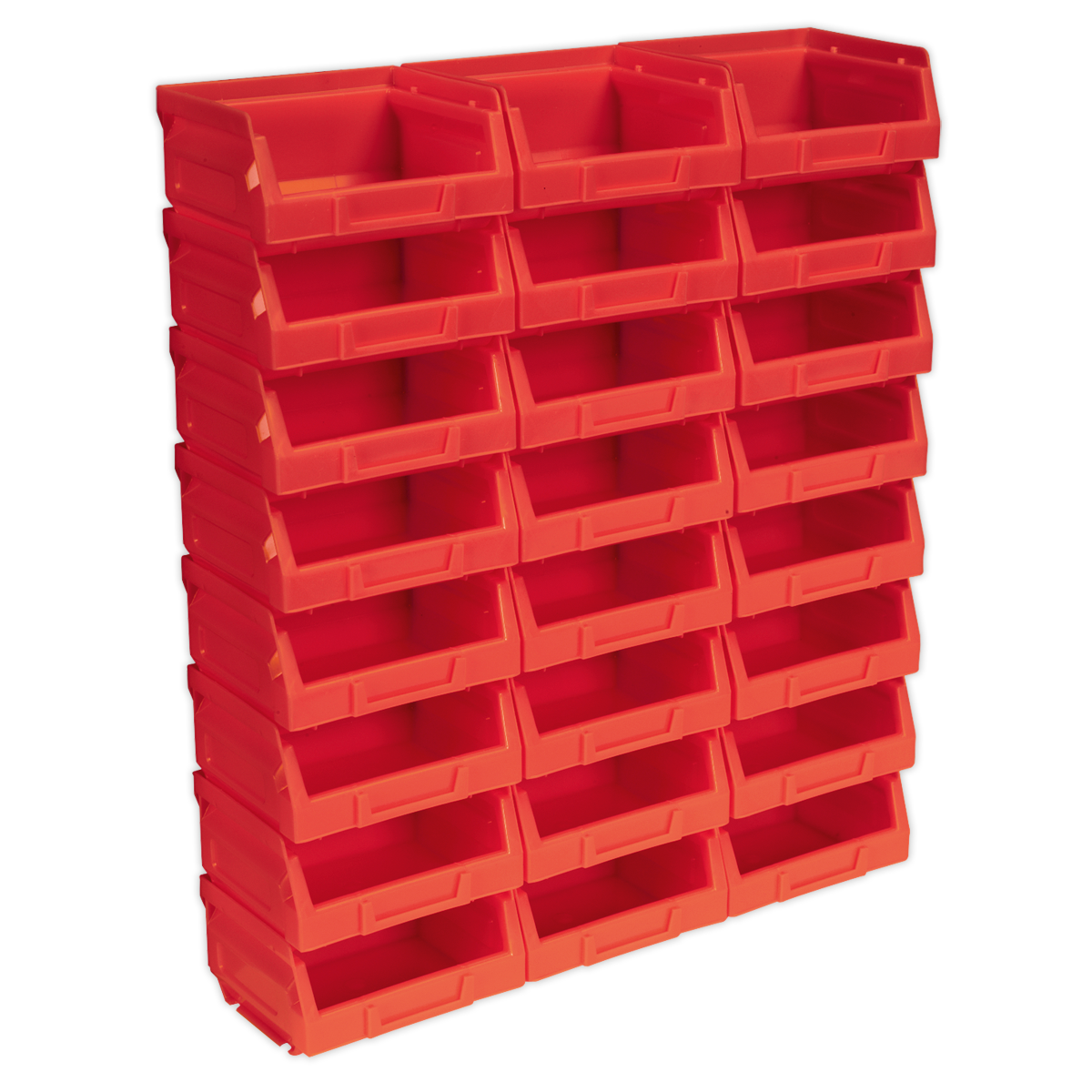 Plastic Storage Bin 105 x 85 x 55mm, Red - Pack of 24