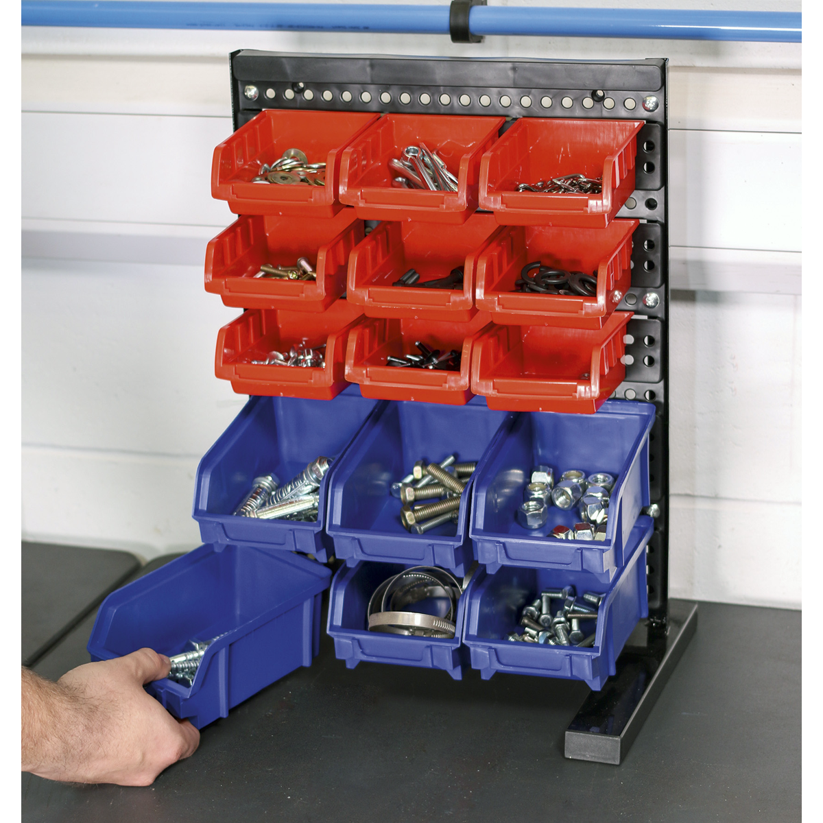 Bench Mounting Bin Storage System with 15 Bins