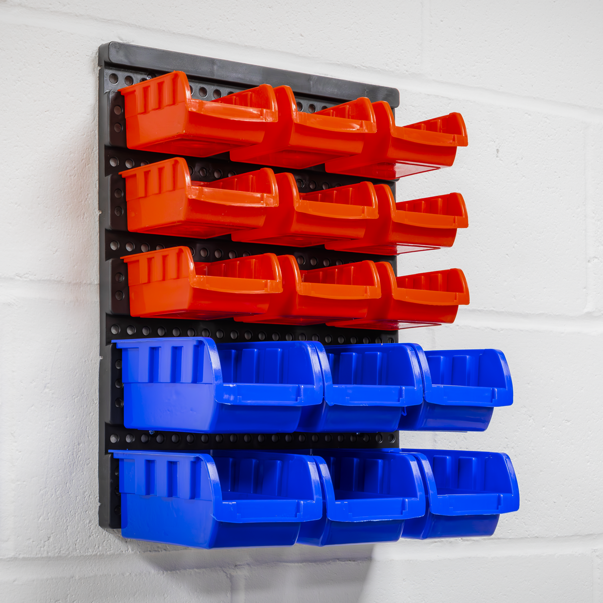 Wall Mounting Bin Storage System with 15 Bins