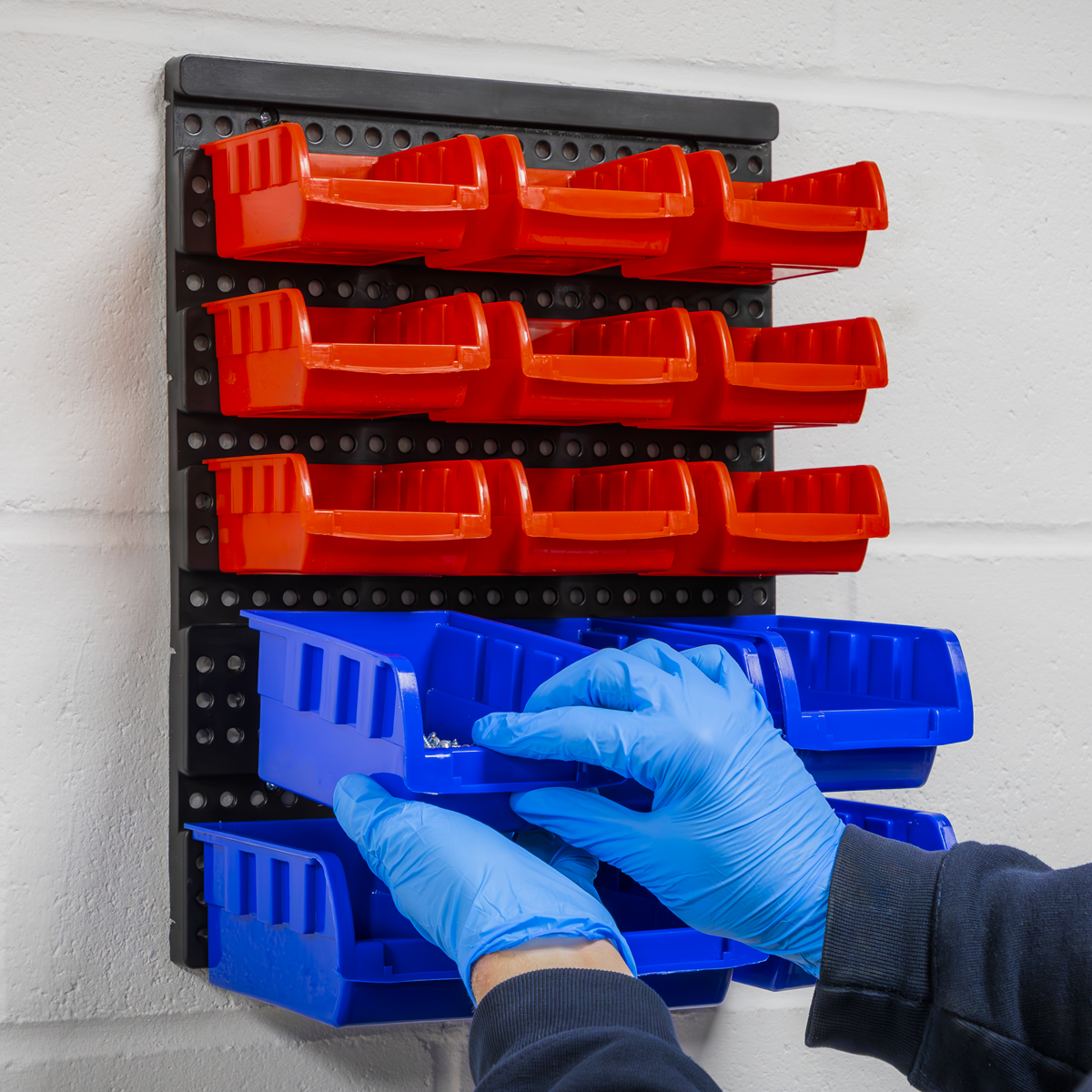 Wall Mounting Bin Storage System with 15 Bins