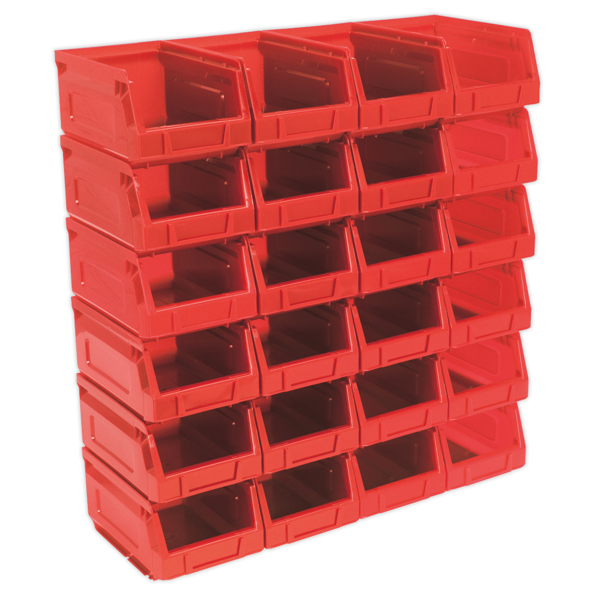 Plastic Storage Bin 105 x 165 x 85mm, Red - Pack of 24