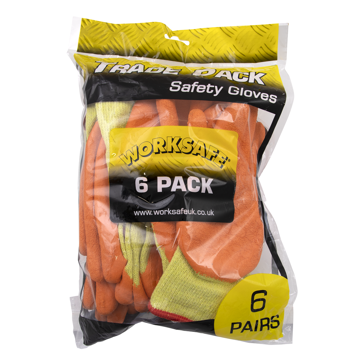 Worksafe® Super Grip Knitted Gloves with Latex Palm - Pack of 6 Pairs