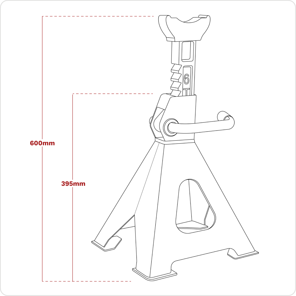Ratchet Type Axle Stands (Pair) 6 Tonne Capacity per Stand