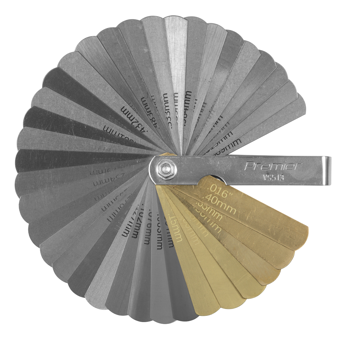 Premier Combination Steel/Brass Dual Marked Feeler Gauge 36 Blade