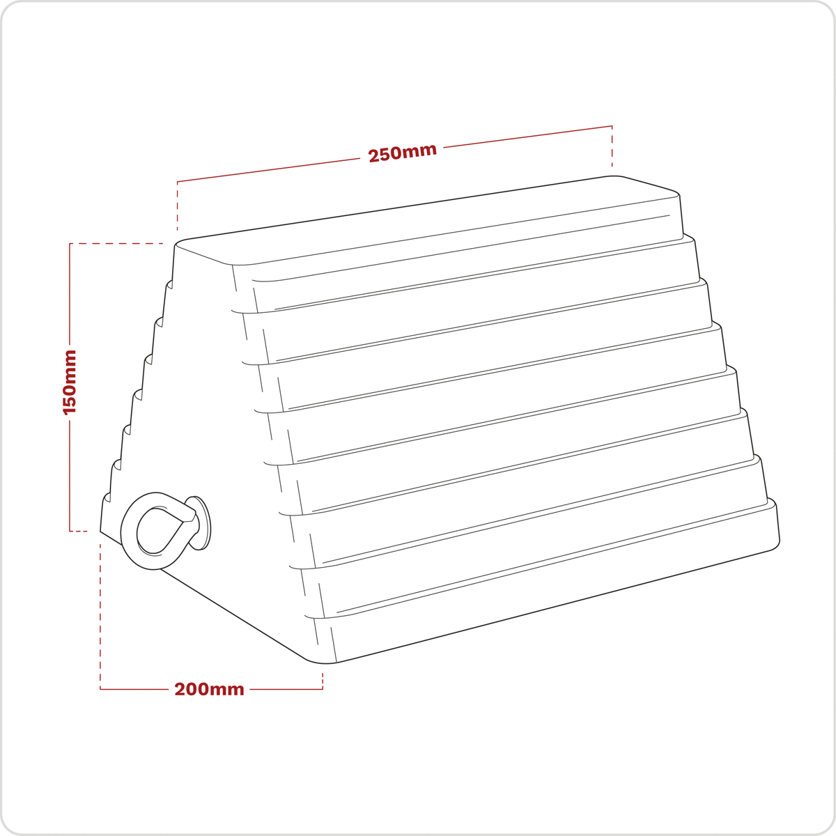 Rubber Wheel Chock 3.8kg - Single