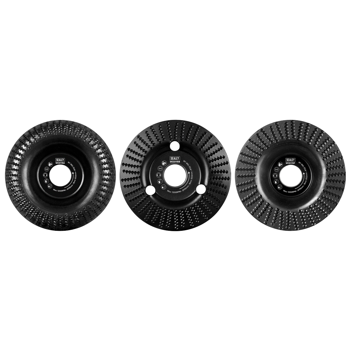 115mm Wood Carving Disc 22mm Bore - Pack of 3