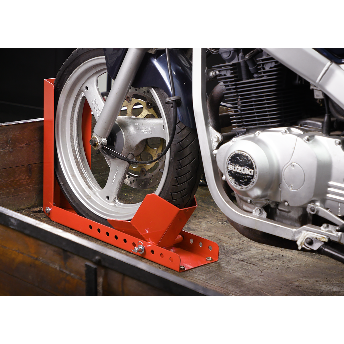 Bolt Down Motorcycle Roll-in Wheel Clamp
