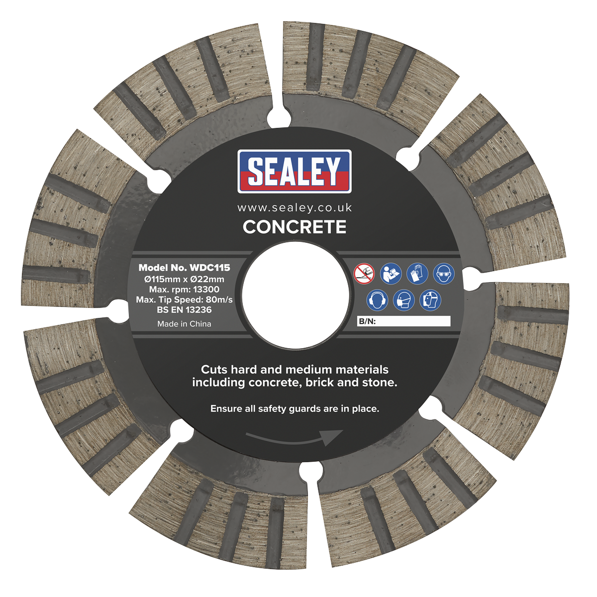 Wet/Dry Use Diamond Blade for Concrete Cutting 115mm