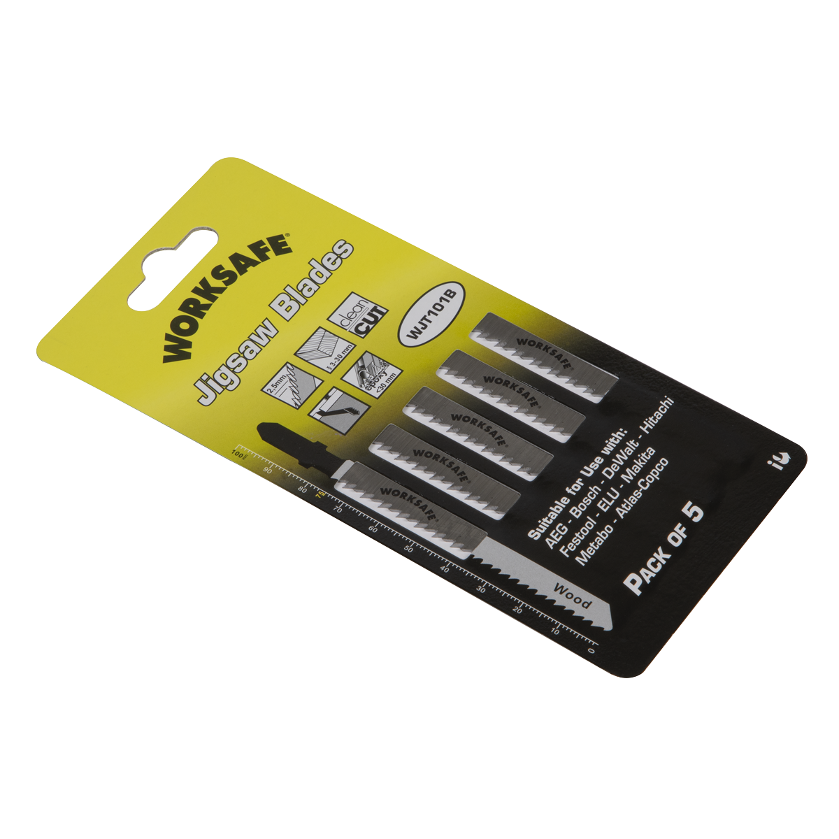 Worksafe® Jigsaw Blade for Wood & Plastics 75mm 10tpi - Pack of 5