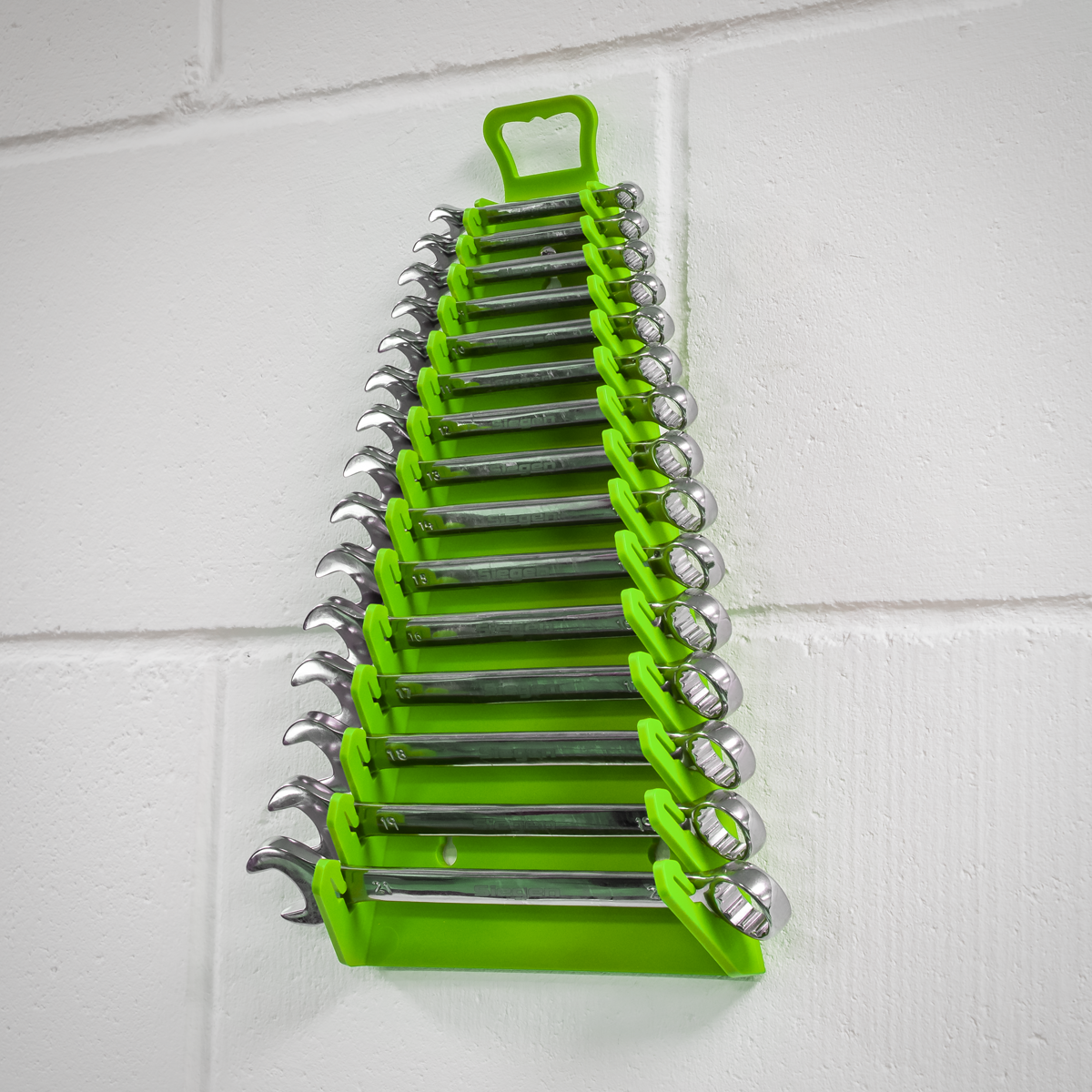 Premier Reverse Spanner Rack Capacity 15 Spanners - Hi-Vis Green