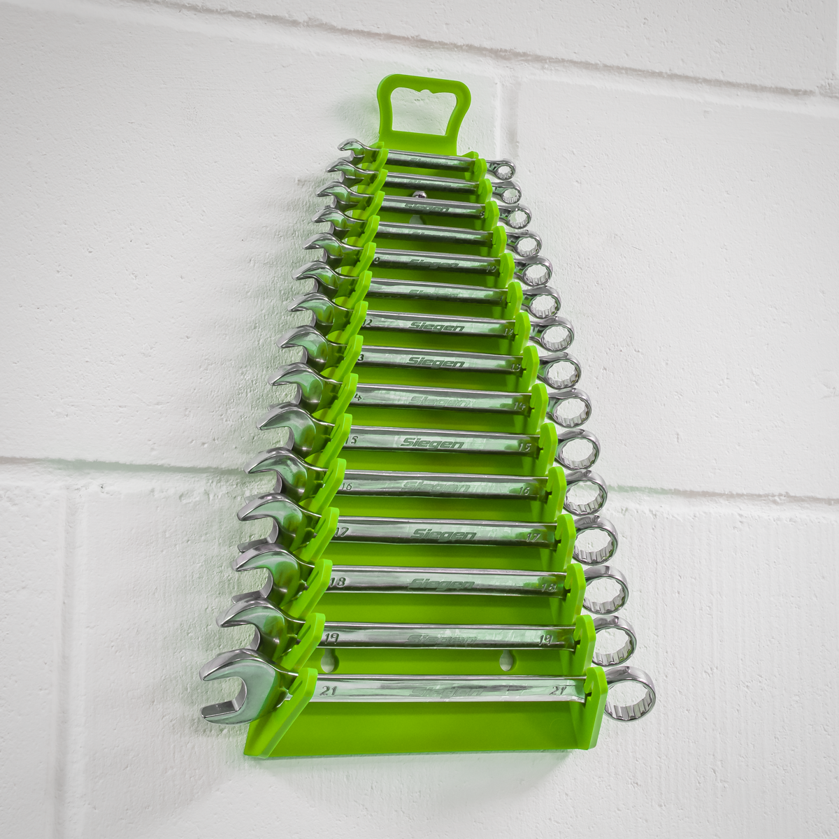 Premier Reverse Spanner Rack Capacity 15 Spanners - Hi-Vis Green