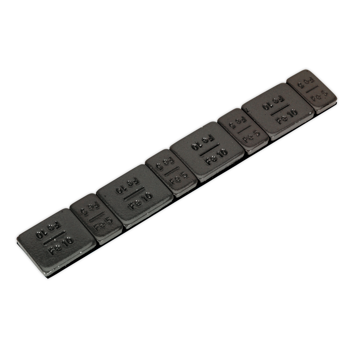 Zinc Plated Black Steel Adhesive Wheel Weight 5/10g Strip of 8 - Pack of 50