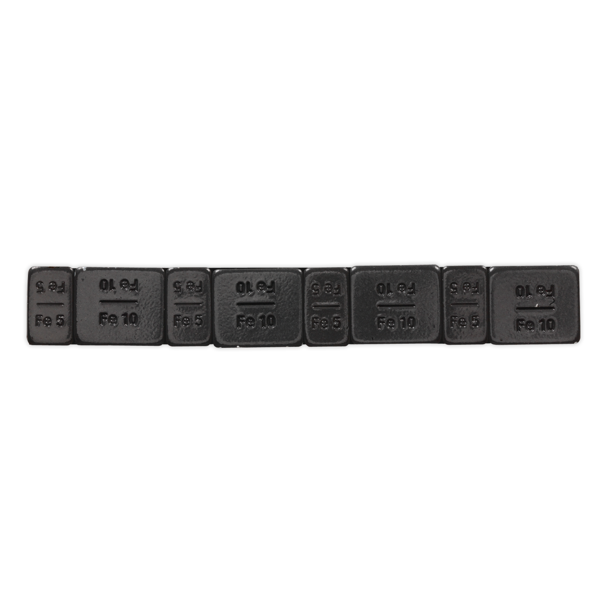 Zinc Plated Black Steel Adhesive Wheel Weight 5/10g Strip of 8 - Pack of 50
