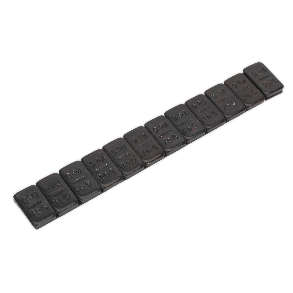 Zinc Plated Black Steel Adhesive Wheel Weight 5g Strip of 12 - Pack of 50