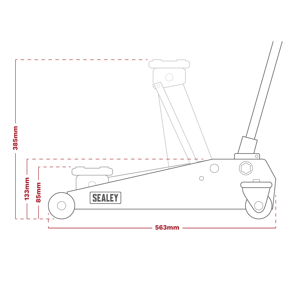 Low Entry Short Chassis Trolley Jack & Accessories Bag Combo, 2 Tonne