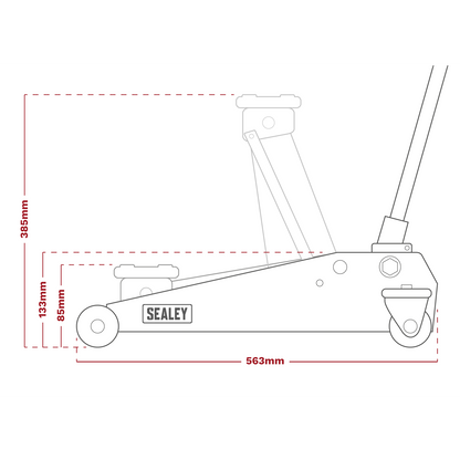 Low Entry Short Chassis Trolley Jack & Accessories Bag Combo, 2 Tonne