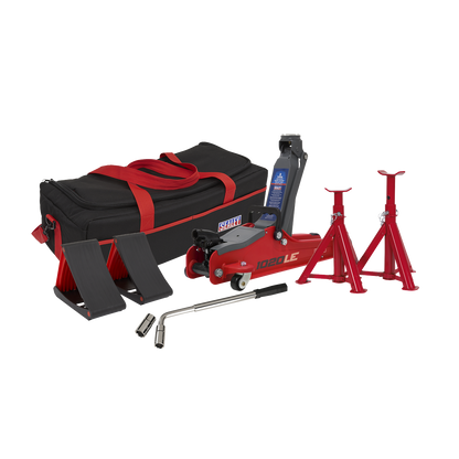 Low Entry Short Chassis Trolley Jack & Accessories Bag Combo, 2 Tonne
