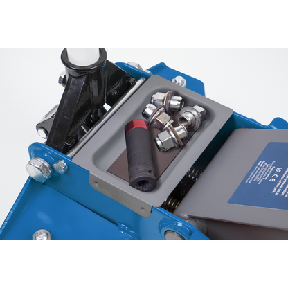 Low Profile Trolley Jack with Rocket Lift 2.25 Tonne - Blue