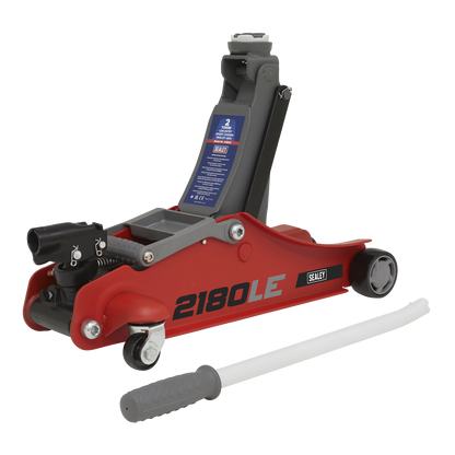 180° Handle Low Profile Short Chassis Trolley Jack 2 Tonne - Red